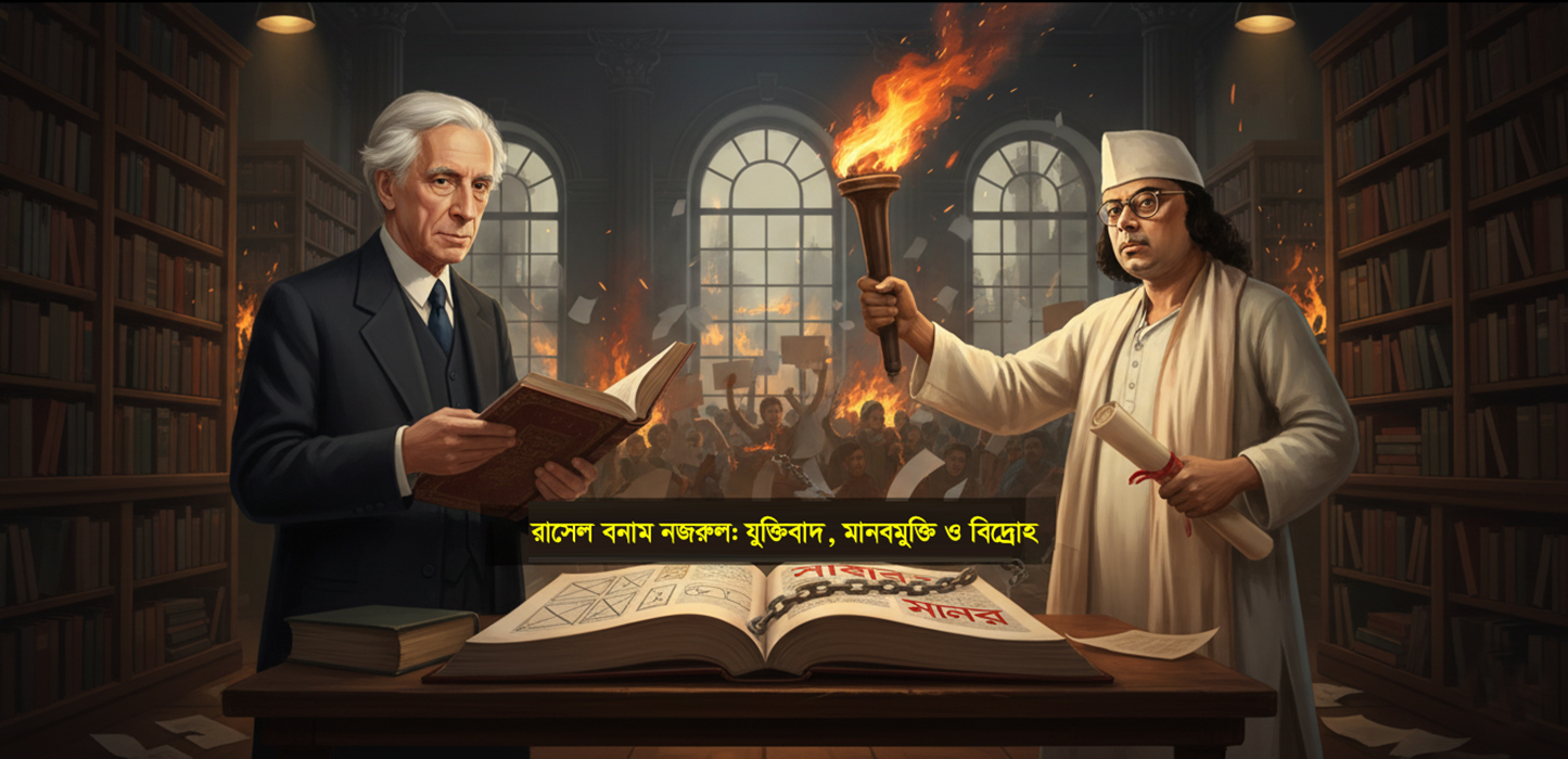 রাসেল বনাম নজরুল: যুক্তিবাদ, বিদ্রোহ ও মানবমুক্তি